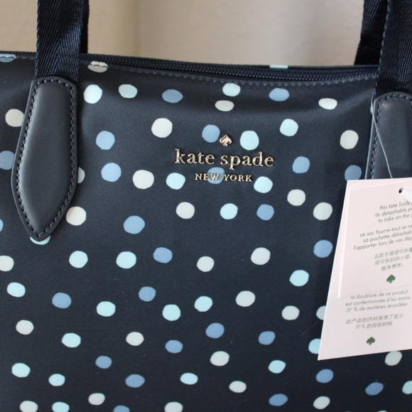 Kate Spade Mel Tote in Navy Blue with polka dots - Picture 7 of 7